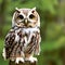 Wise owl, symbol of education, cute photorealistic illustration for use on educational materials or educational websites ai