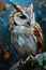 The Wise Owls: A Mosaic Illustration of Majestic Birds Perched o