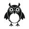 Wise scholar owl black simple silhouette vector icon