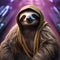 A wise sloth superhero with a calm demeanor, using its wisdom to protect the forest3