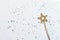 Wish grant star magic wand white background