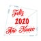 Wish happy new year 2020 using Pythagoras theorem, in spanish