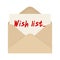 Wish list card in brown envelope. The letter pulled out from an envelope