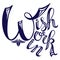 Wish Work Win lettering. Creative Motivation Quote.