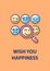 Wish you happiness greeting card with color icon element