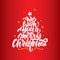 We wish you a merry Christmas lettering. Christmas lettering tree for posters, postcards, gifts and much more