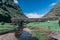 Wishing Bridge of Gap of Dunloe, a narrow mountain pass forged between the MacGillycuddy Reeks and Purple Mountain by glacial flow