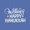 Wishing happy Hanukkah vector lettering. Jewish holiday decorative design