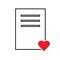 Wishlist icon in flat style. Like document illustration on white isolated background. Favorite list business concept