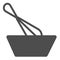 Wisk and bowl solid icon, Cooking concept, Dough making sign on white background, Mixing with whisk icon in glyph style