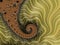 Wispy Gold Spiral Waves Pattern