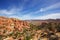 Wispy skys over Brown rocks