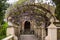 Wisteria pergola with lanterns