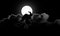 Witch on the background of the moon for halloween or Buona Befana