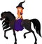 Witch on a black horse