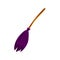 Witch broom. Halloween paraphernalia, vector illustration