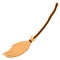 Witch broom. Wooden broomstick isolated icon. Devices for cleaning the territory from dust, leaves and debris.