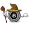 Witch Bytecoin coin mascot cartoon