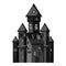 Witch castle icon, gray monochrome style