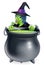 Witch and Cauldron Cartoon