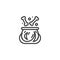 Witch cauldron potion line icon