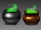 Witch Cauldrons With Green Potion