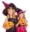 Witch children at Halloween party.