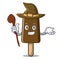 Witch chocolate ice cream mascot cartoon