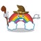 Witch colorful rainbow character cartoon