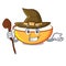 Witch cottage cheese mascot cartoon