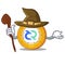 Witch Decred coin mascot cartoon
