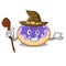 Witch donut blueberry mascot cartoon