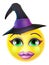 Witch Emoticon Cartoon Halloween Face