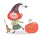 Witch escapes from the pumpkin