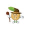 Witch fresh longan cartoon on white background