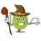 Witch gooseberry mascot cartoon style