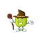 Witch granny smith green apple cartoon mascot