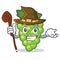 Witch green grapes mascot cartoon