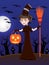 Witch at Halloween Night / illustration