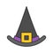 witch hat, Halloween related icon, filled outline design editable stroke