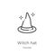 witch hat icon vector from fairytale collection. Thin line witch hat outline icon vector illustration. Outline, thin line witch