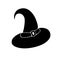 Witch Hat Vector Icon . hats with straps and buckles . Witch Hat for Halloween.
