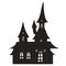 Witch house silhouette sticker monochrome