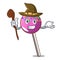 Witch lollipop with sprinkles mascot cartoon