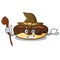 Witch maple bacon bar mascot cartoon