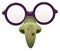 Witch mask for masquerade. Glasses and green nose with wart