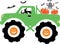 Witch monster truck, spooky season, wicked, halloween holiday, spooky cute vector illustration file