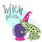Witch please lettering design with enchanted frog for t shirt