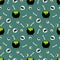 Witch poison and skull seamless pattern.