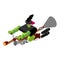 Witch on racing broom Isometric. Broomstick Speeding turbo. Hall